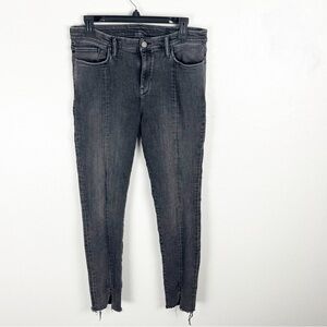 ALL SAINTS Grace Black Wash Split Fray Hem Jeans, Size 32